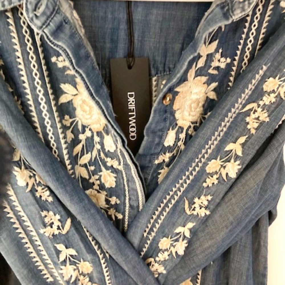 Driftwood Embroidered Blouse NWT
